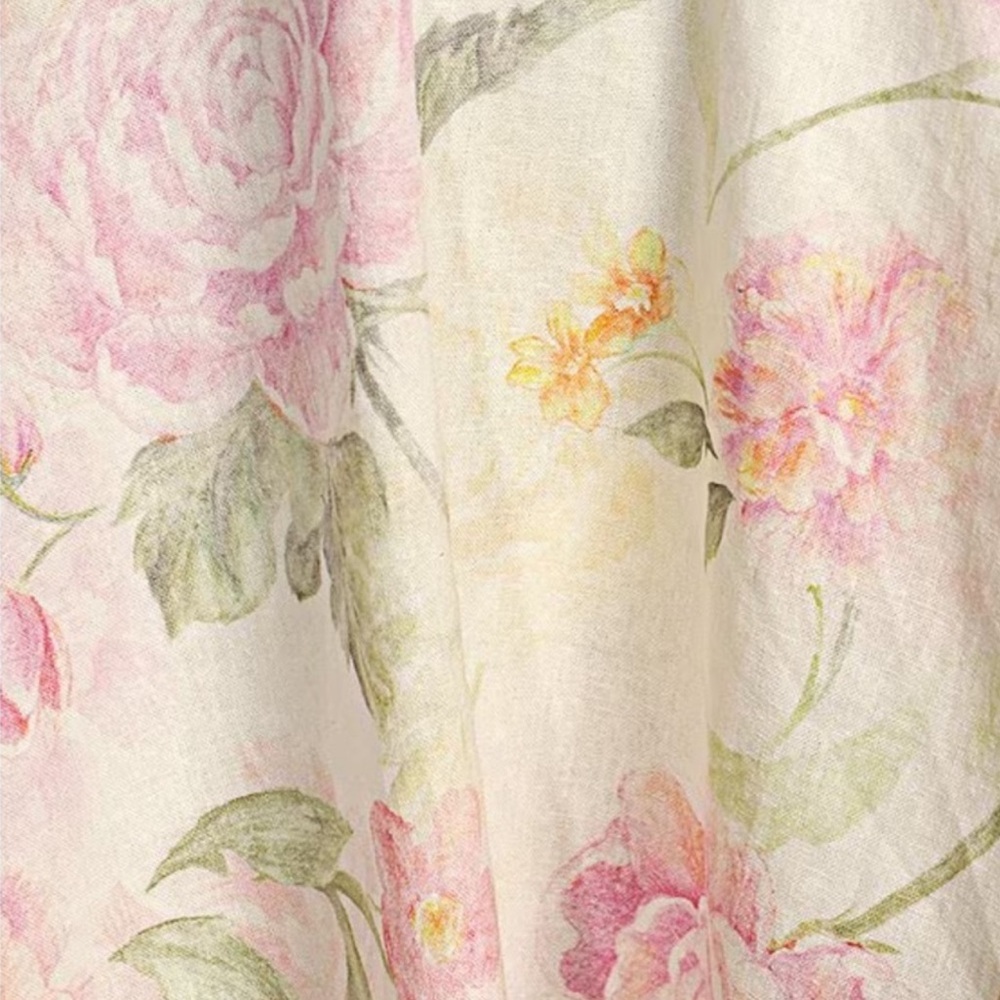 Antonio Melani Iris Linen 3D Floral Print Mockneck Short Sleeve Dress Ivory NWT - Picture 3 of 16